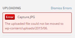 The uploaded file could not be moved  wordpress image upload