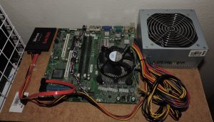 Desktop Motherboard Attached to board